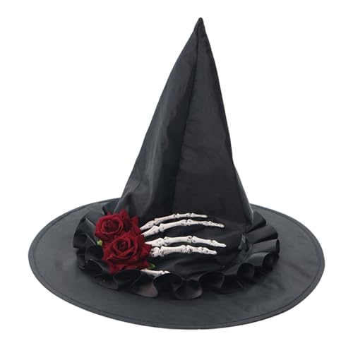 Fycakly Hochzeit Party Zubehör Halloween Hexenhut für Erwachsene, Kostümzubehör, Party, Hexerei, Thema, Cosplay, Requisite (B, 38.5x35cm) von Fycakly