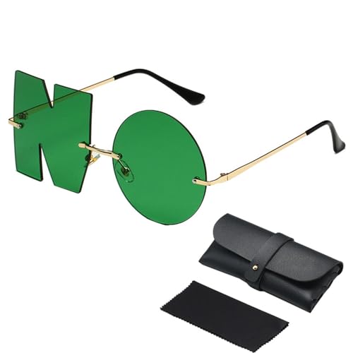 Fycakly Hochzeit Party Zubehör St. Patrick's Day Irische Brille Grüne Sonnenbrille Vierblättrige Sonnenbrille (B, 15x14x5cm) von Fycakly