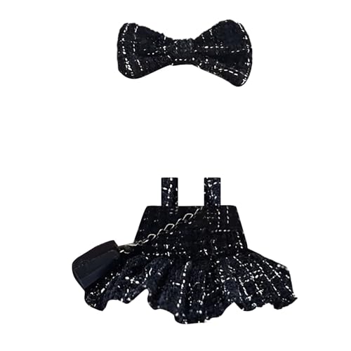 Fycakly Kleidung für (Keine Puppe) Handgemachte Kleidung für Puppen | Verstellbare Outfits 17 cm große Sammlerstücke | Stilvolle Mode den Urlaub ​​ Puppen Kleinkinder​​ (Black, 10x10x1 cm) von Fycakly