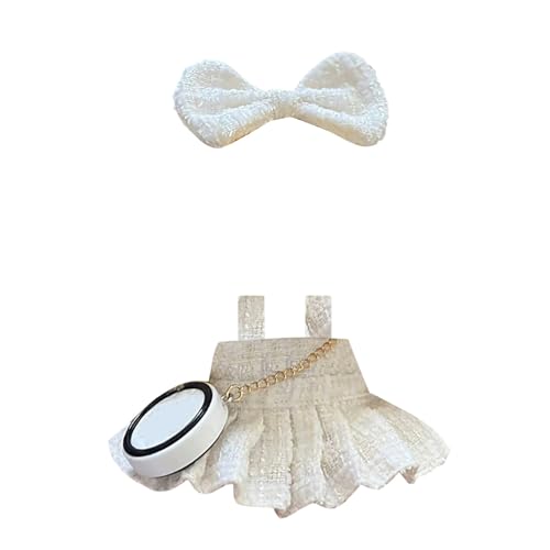 Fycakly Kleidung für Labu (Keine Puppe) Handgefertigte Kleidung für Labu-Puppen | Verstellbare Outfits 15/17 cm große Sammlerstücke | Stilvolle Mode den Urlaub ​​ Sanfte (White, 10x10x1 cm) von Fycakly