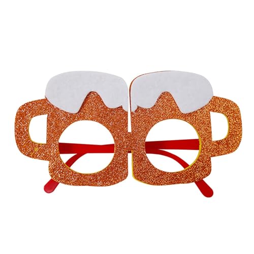 Fycakly Mode Oktoberfest Brille Sommer Stil Oktober Party PROM Dekorative Prop Brille ​​ Oktoberfest Shirt Damen​​ (Gold, M) von Fycakly
