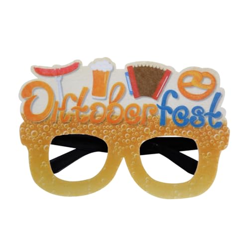 Fycakly Mode Oktoberfest Brille Sommer Stil Oktober Party PROM Dekorative Prop Brille ​​ Trachtenbluse Damen Modern​ (Orange, M) von Fycakly