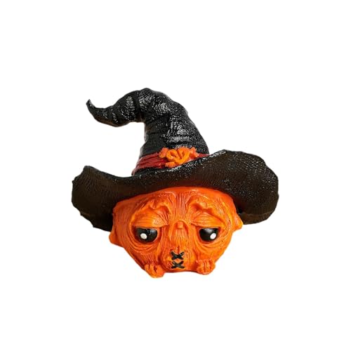 Fycakly Niedlicher Kürbiskopf-Hexenhut-Ornament, festliche Party-Tischdekoration (A, One Size) von Fycakly