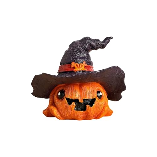 Fycakly Niedlicher Kürbiskopf-Hexenhut-Ornament, festliche Party-Tischdekoration (B, One Size) von Fycakly