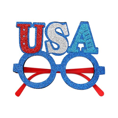Fycakly Party Accessoires Lustig Unabhängigkeitstag-Brille, USA-Nationalfeiertag-Party-Dekorationen, USA-Hüte, Brillengestelle (A, A) von Fycakly