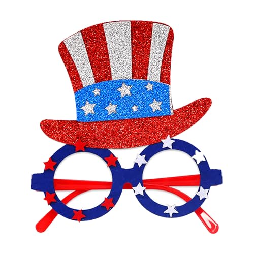 Fycakly Party Accessoires Lustig Unabhängigkeitstag-Brille, USA-Nationalfeiertag-Party-Dekorationen, USA-Hüte, Brillengestelle (G, A) von Fycakly