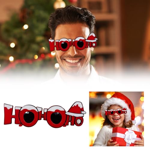 Fycakly Party Accessoires Lustig Weihnachten Erwachsene Party Brille Weihnachtsdekoration Foto Requisiten Brillengestell (A, 26x16) von Fycakly