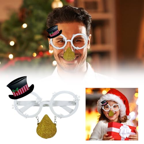 Fycakly Party Accessoires Lustig Weihnachten Erwachsene Party Brille Weihnachtsdekoration Foto Requisiten Brillengestell (B, 26x16) von Fycakly