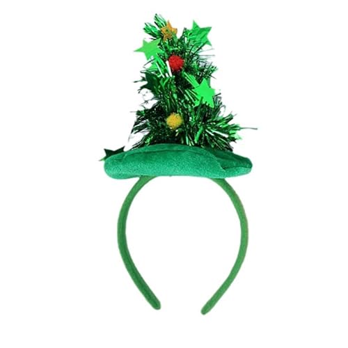 Fycakly Party Accessoires Weihnachtliches Stirnband mit Weihnachtsmannmütze und Stern-Design, perfekt für Feiertagspartys und Tänze. (Green, One Size) von Fycakly