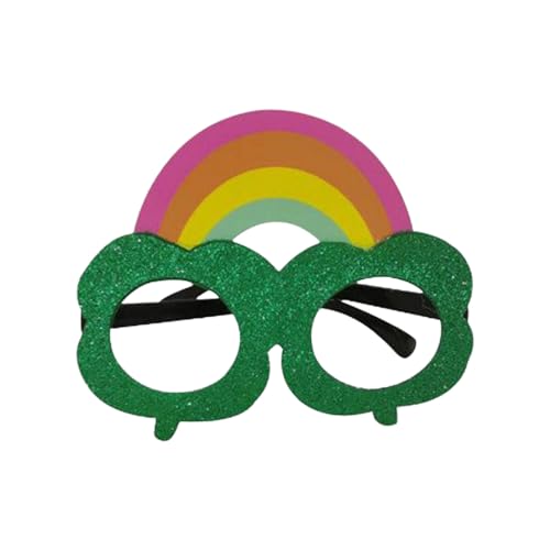 Fycakly Party Zubehör St. Patricks Day Zubehör Sonnenbrille Kunststoff grüne Brille für St. Patricks Party Dekorationen (Green, 16x12cm) von Fycakly