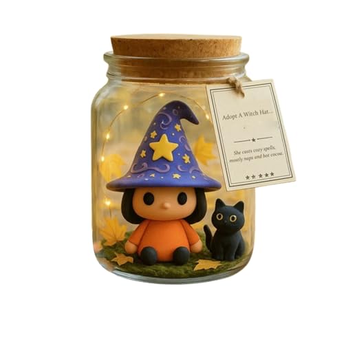 Halloween Grabstein Deko Outdoor Halloween Glas Hexenhut Glas Desktop Ornament Einzigartige Adopt Me Hexerei Für Home Regal Dekoration (White, 20x15cm) von Fycakly
