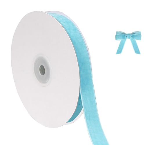 Hochzeit Accessoires Weihnachtliches Samtband zum Verpacken von Christbaumschmuck, 5/8 Zoll breit, insgesamt 10 Yards dünner Stoff für Hochzeitseinladungen (A, 914x1.5cm) von Fycakly