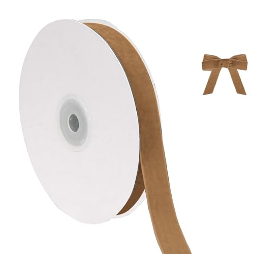 Hochzeit Accessoires Weihnachtliches Samtband zum Verpacken von Christbaumschmuck, 5/8 Zoll breit, insgesamt 10 Yards dünner Stoff für Hochzeitseinladungen (C, 914x1.5cm) von Fycakly