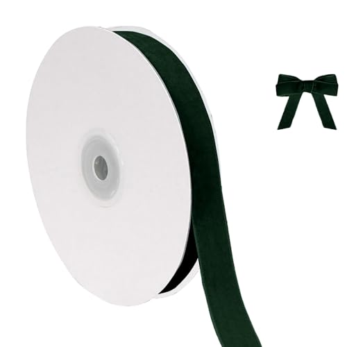 Hochzeit Accessoires Weihnachtliches Samtband zum Verpacken von Christbaumschmuck, 5/8 Zoll breit, insgesamt 10 Yards dünner Stoff für Hochzeitseinladungen (E, 914x1.5cm) von Fycakly