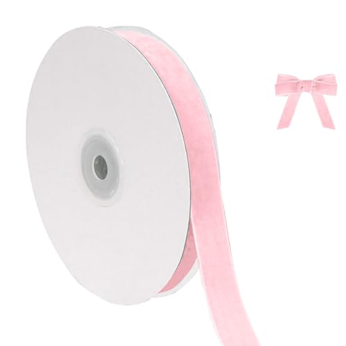 Hochzeit Accessoires Weihnachtliches Samtband zum Verpacken von Christbaumschmuck, 5/8 Zoll breit, insgesamt 10 Yards dünner Stoff für Hochzeitseinladungen (K, 914x1.5cm) von Fycakly
