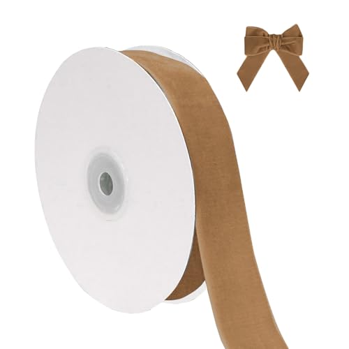 Hochzeit Party Zubehör Weihnachtliches Samtband zum Verpacken von Christbaumschmuck, 2,5 cm breit, insgesamt 9,1 m dünner Stoff für Hochzeitseinladungen (C, 914x2.5cm) von Fycakly