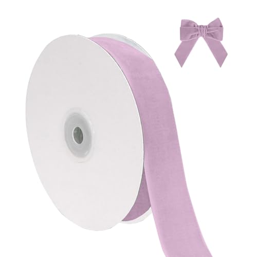 Hochzeit Party Zubehör Weihnachtliches Samtband zum Verpacken von Christbaumschmuck, 2,5 cm breit, insgesamt 9,1 m dünner Stoff für Hochzeitseinladungen (G, 914x2.5cm) von Fycakly
