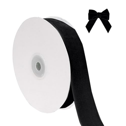 Hochzeit Party Zubehör Weihnachtliches Samtband zum Verpacken von Christbaumschmuck, 2,5 cm breit, insgesamt 9,1 m dünner Stoff für Hochzeitseinladungen (I, 914x2.5cm) von Fycakly