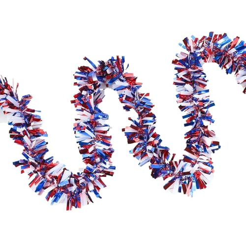 Patriotische dekorative Luftschlangen für Partydekorationen zum US-Unabhängigkeitstag. Farbschema Rot-Weiß und Blau. Ideal für die Einrichtung des Veranstaltungsortes. ​​ Rustikale (Blue, 200X9CM) von Fycakly