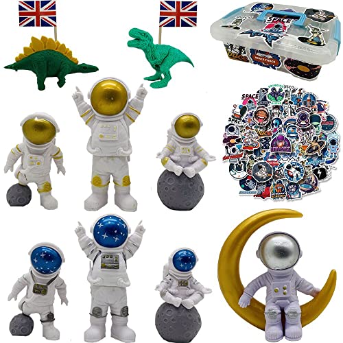 Fycooler Astronauten Figur Spielzeug Ornamente, Weltraum Kinder Statuen Modell Spielzeug, Astronauten Spielzeugfiguren, Deko Astronauten, Weltraum Kuchen, Weltraum Party, Tortendeko Astronauten von Fycooler