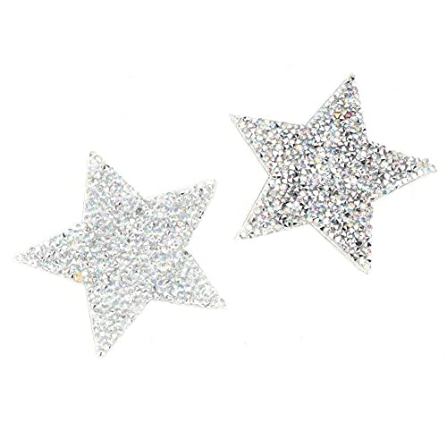 10Pcs 8cm Star Applique, funkelnde Aufkleber, Aufbügeln Kleidung Kleider für Kleiderschuhe Tasche Hut(AB Farbe) von Fydun