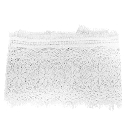 14,5 cm Kleidung Spitze Spitze Band Floral Lace Trim Elastische Spitze zum Basteln, Dekorieren, Haarschleifen Machen und Geschenkverpackung(Weiß) von Fydun