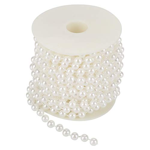 Fydun perlenkette deko, 10m/Rolle 8mm Schleifen Perlendraht Perlen Garland String DIY für Party Home Decoration (Weiß) von Fydun