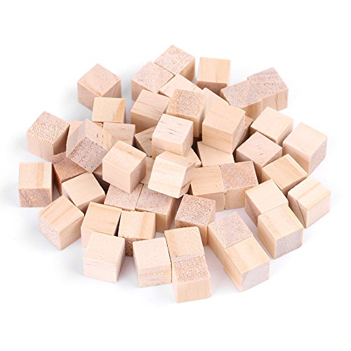 Fydun 10mm Holz würfel blöcke Holzwürfel quadratische Blöcke aus natürlichem Massivholz für Puzzleherstellung, Basteln DIY Projekte (#1) von Fydun