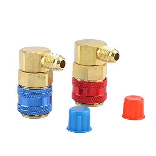 Fydun Auto Klimaanlagen Schnellkupplungen Paar R134a Messing Klimaanlage Fluoridverbindungen Schnellkupplungen Steckverbinder Adapter für 1/4-Zoll-S-AE-Schlauchanschluss Kältemittel R134a von Fydun