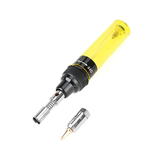 Fydun Butangas Betrieben Loeten Stift Gas Lötkolben Cordless Butan Gas Lötlampe Lötkolben Gun Schweißen Stift Werkzeug 1300 (Gelb) von Fydun