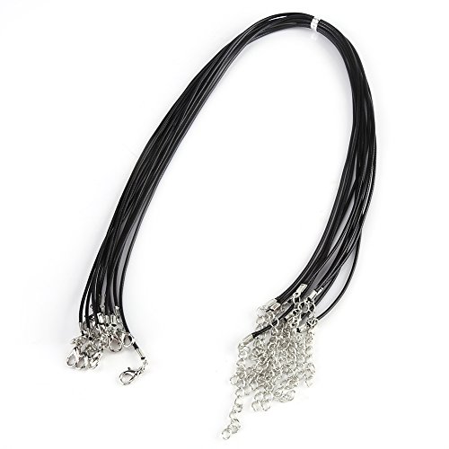 Fydun Halskette Schnur, 10PCs verstellbare Halskette Wachs Seil Schnur Schnur für DIY Schmuckherstellung(Schwarz) von Fydun