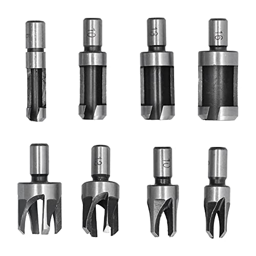 Fydun Hochkohlenstoffstahl Holzstecker Cutter Set für Holzbearbeitungsbohrungen 8 Stcs Korkbohrerbits von Fydun
