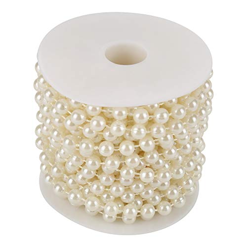 Fydun perlenkette deko, 10m/Rolle 8mm Schleifen Perlendraht Perlen Garland String DIY für Party Home Decoration (Weiß, Beige)(Beige) von Fydun