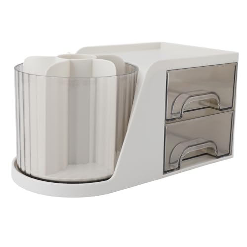 Fydun Rotatable Multifunktional Desktop Organizer Schubladenstyperierer und Kosmetikspeicherbox (WHITE) von Fydun