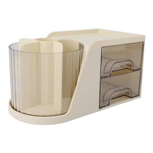 Fydun Rotatable Multifunktional Desktop Organizer Schubladenstyperierer und Kosmetikspeicherbox (YELLOW) von Fydun