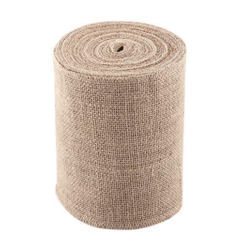 Fydun 10 m Geschenkverpackung Band Sackleinenband, 15 cm breit, gewebt, rustikal, hessisch, Jute, Sackleinen, Tischläufer, Hochzeitsdekoration (15 cm) von Fydun