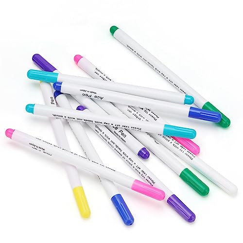 Fydun Textilstifte 7 Farben Ungiftig Wasserlösliche Tinte Stifte Verschwindende Stoff Marker Stifte 12-PACK für Schneiderei Nähen Markieren Tracing Kreuzstich Stickerei Fydun Textilstifte 7 Farben Ungiftig Wasserlösliche Tinte Stifte Verschwindende Stoff Marker Stifte 12-PACK für Schneiderei Nähen Markieren Tracing Kreuzstich Stickerei von Fydun