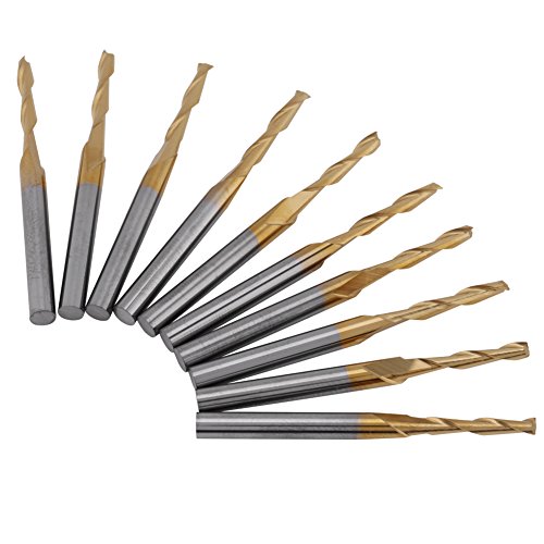 Schaftfräser, Fydun Titan Beschichteter Doppelflöten Schaftfräser mit 3,175 mm Schaft und 2 mm Schneidkanten Durchmesser Fräser Gravur Bits Carving Drill Werkzeuge Schaftfräser, Fydun Titan Beschichteter Doppelflöten Schaftfräser mit 3,175 mm Schaft und 2 mm Schneidkanten Durchmesser Fräser Gravur Bits Carving Drill Werkzeuge von Fydun