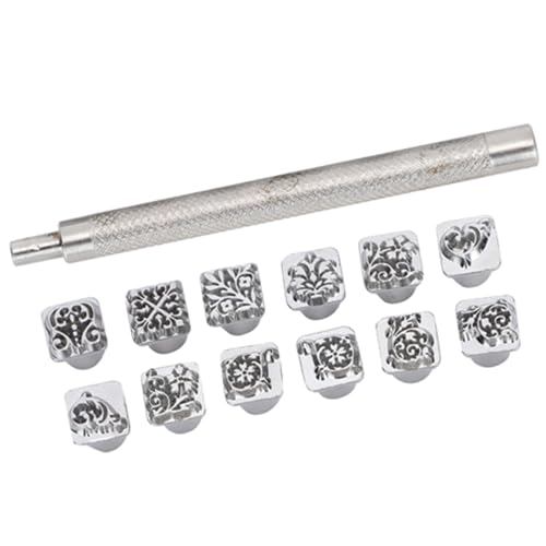 Stempel Werkzeugset aus Zinklegierung mit 12 Stücken verschiedene Stanzkopfwerkzeuge zum Bedrucken von Holz, Leder, Metall Stempel Werkzeugset aus Zinklegierung mit 12 Stücken verschiedene Stanzkopfwerkzeuge zum Bedrucken von Holz, Leder, Metall von Fydun