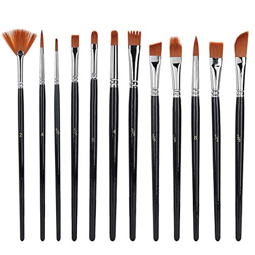 12pcs Pinsel Set Nylonhaar-Zeichnungspinsel Verschiedene Spezifikation Kurze Stangen-Zeichnungsstifte für Gouache-Ölgemälde 12pcs Pinsel Set Nylonhaar-Zeichnungspinsel Verschiedene Spezifikation Kurze Stangen-Zeichnungsstifte für Gouache-Ölgemälde von Fyearfly