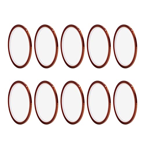 Fyearfly 10 Rollen Hitzebeständiges Klebeband, Sublimation Hitze Pressband Pi Polyimid Hohe Temperatur Wärmeübertragungsband 33 Meter lang, für T-Shirts, Hüte (3mm Breite) von Fyearfly