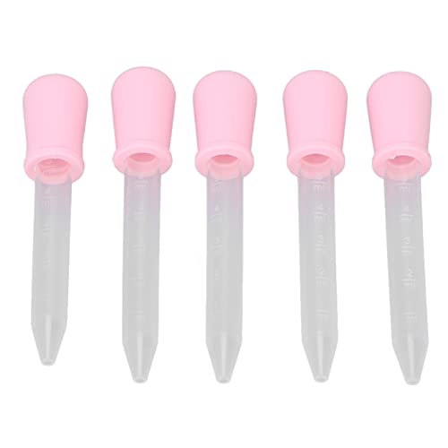 Fyearfly 5 x Transfer-Pipetten für Epoxidharz, DIY kalibrierte Pipetten, rosa, erschwingliche Laborwerkzeuge von Fyearfly