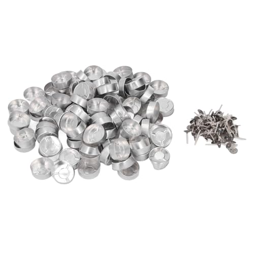 Fyearfly Kerzenwachs-Behälter-Set – Aluminium-Teelichter mit Docht für Hochzeiten, Partys, Heimdekoration – 100 Stück von Fyearfly