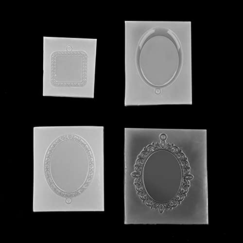 Fyearfly Silikonformen für Epoxidharz, ovale quadratische Form, einfaches Schmuckbasteln, 4 Stück von Fyearfly