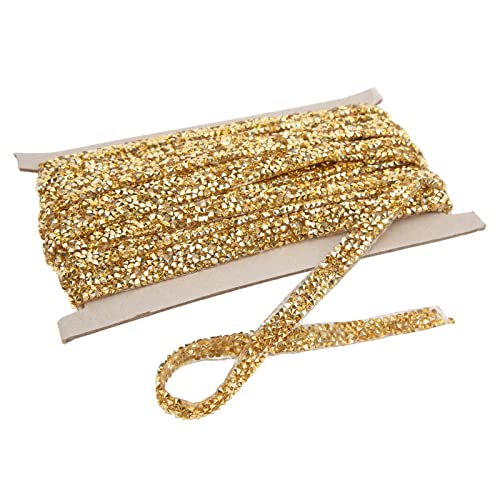 Fyearfly Strass T Gold Strass Band 9,1 m, 1 cm, selbstklebendes Kristall-T zum Nähen und Basteln Fyearfly Strass T Gold Strass Band 9,1 m, 1 cm, selbstklebendes Kristall-T zum Nähen und Basteln von Fyearfly