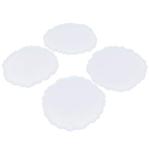 Fyearfly Untersetzer-Formen aus Silikon, zum Selbermachen, Kristall, Epoxidharz, gewellt, Spiegelwolken-Design, 4 Stück von Fyearfly