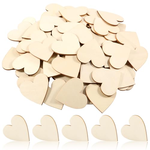 300 Stück Holz Herzen 5x5cm Glatt Gratfrei Holzherzen Zum Beschriften DIY Design Hochzeits Dekorationen Holzherzen Deko für Gästebuch Tischkarten Geschenkanhänger von Fyeme