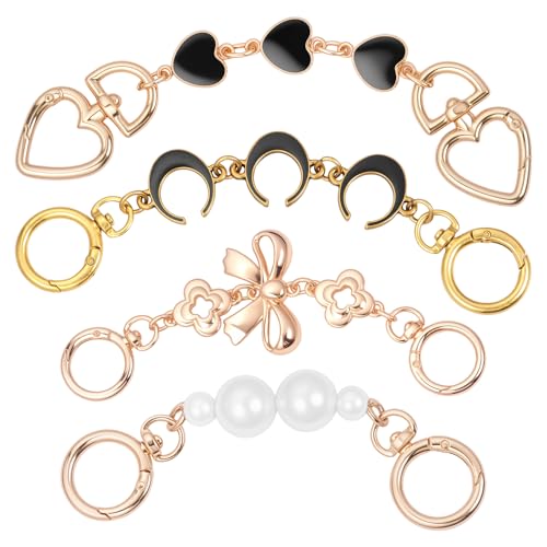Fyeme 4 PCs Bag Extender -Kette für Frauen Dekorative Geldbörse Erweiterungskette Praktischer Geldbörse Ersatz für Handtaschen Crossbody Bags Wallet Wallet von Fyeme