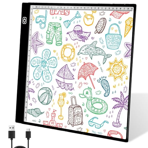Leuchtplatte Din A4 für Kinder Lightpad A4 Touch Bedienung USB Dimmbar Leuchttisch A4 Geeignet für Skizzen Illustration Kalligraphie Stickerei Scherenschnitt (A4) von Fyeme