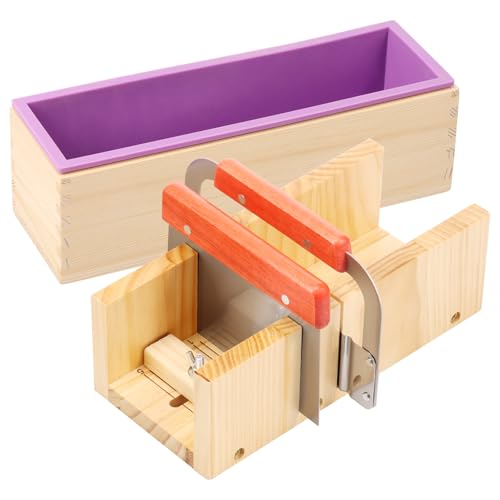 Seifenschneider Set Holz Handgemachte Seife mit Verstellbar Schneidetisch Rechteckig Silikon Form Edelstahl Wellenmesser Gerades Messer für Diy Seifenherstellung Seifenschneider Set Holz Handgemachte Seife mit Verstellbar Schneidetisch Rechteckig Silikon Form Edelstahl Wellenmesser Gerades Messer für Diy Seifenherstellung von Fyeme